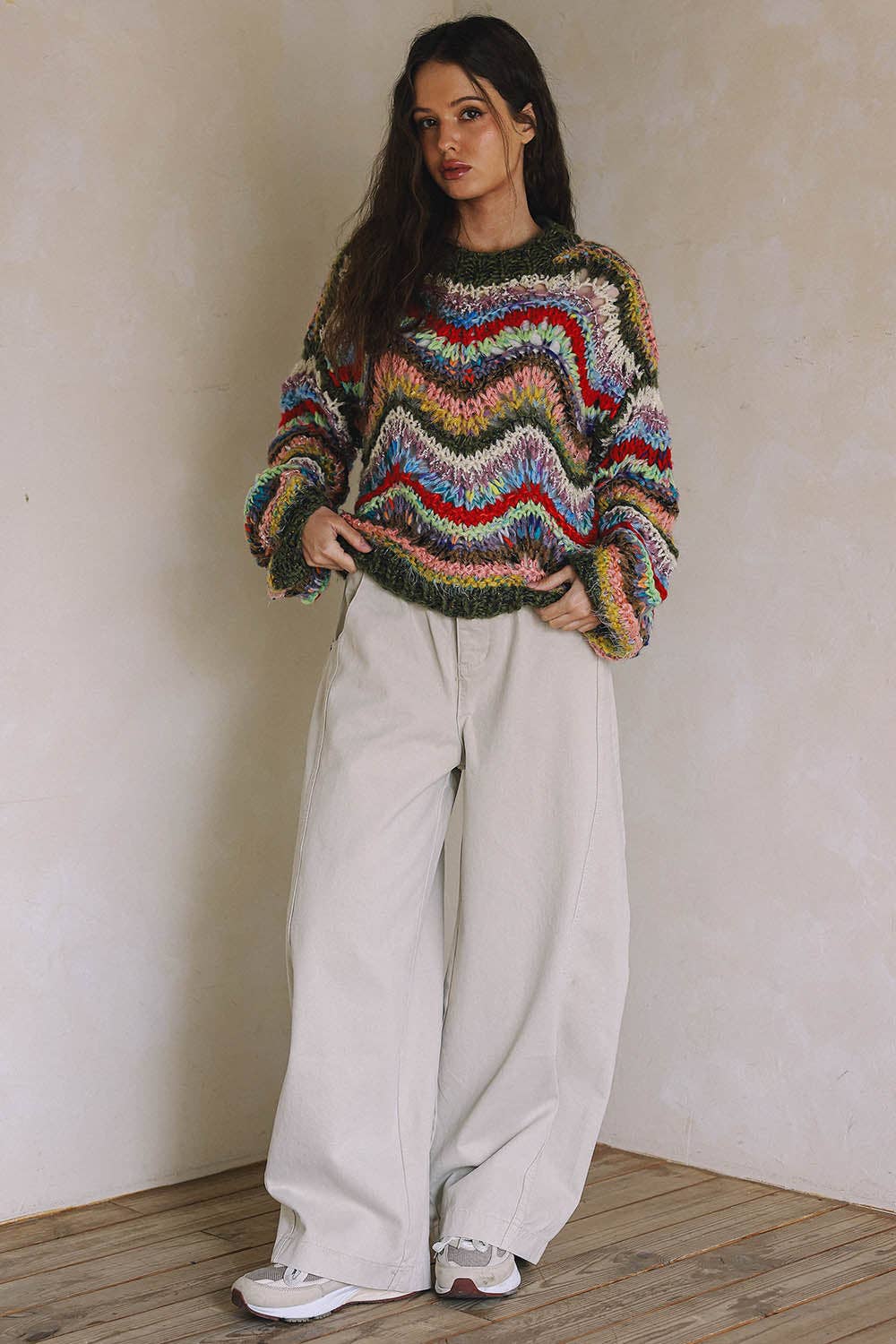 blisblis - HAND KNIT MULTICOLOR SWEATER T0026