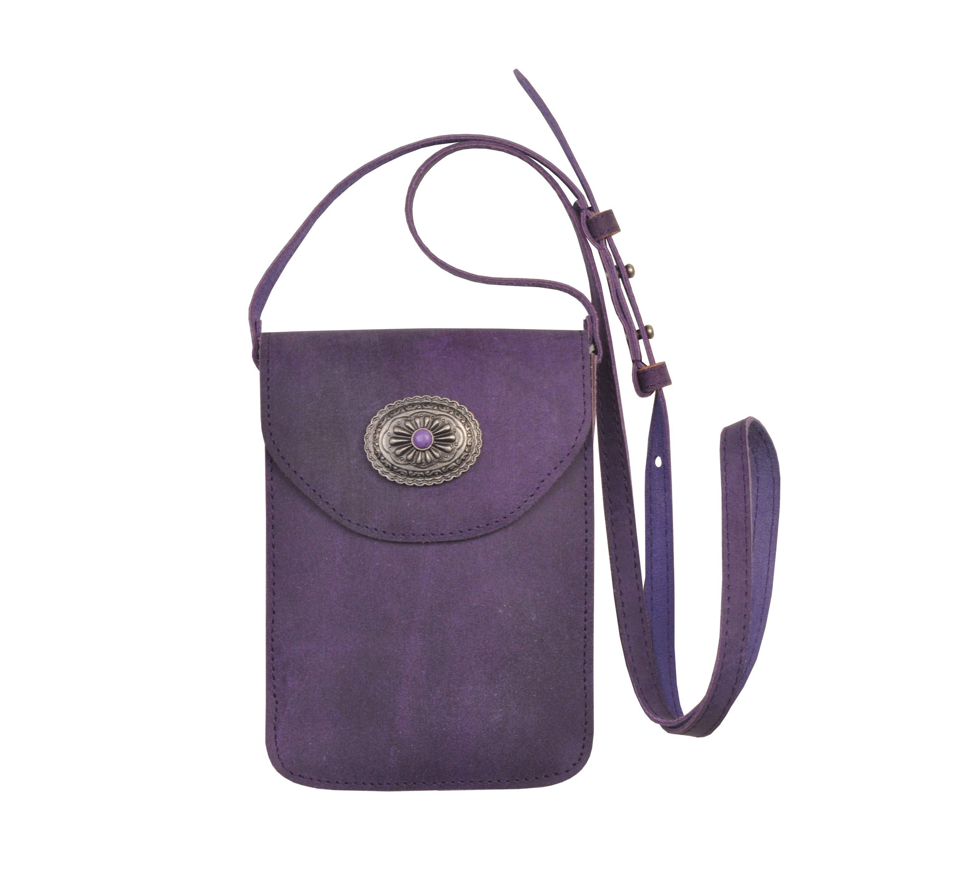 Most Wanted USA - Leather Concho Cellphone Crossbody Bag