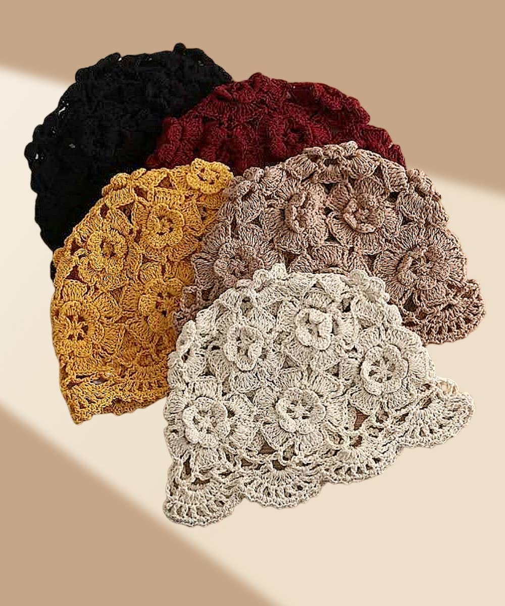 Vintage Hand-Crocheted Floral Dressy Hat