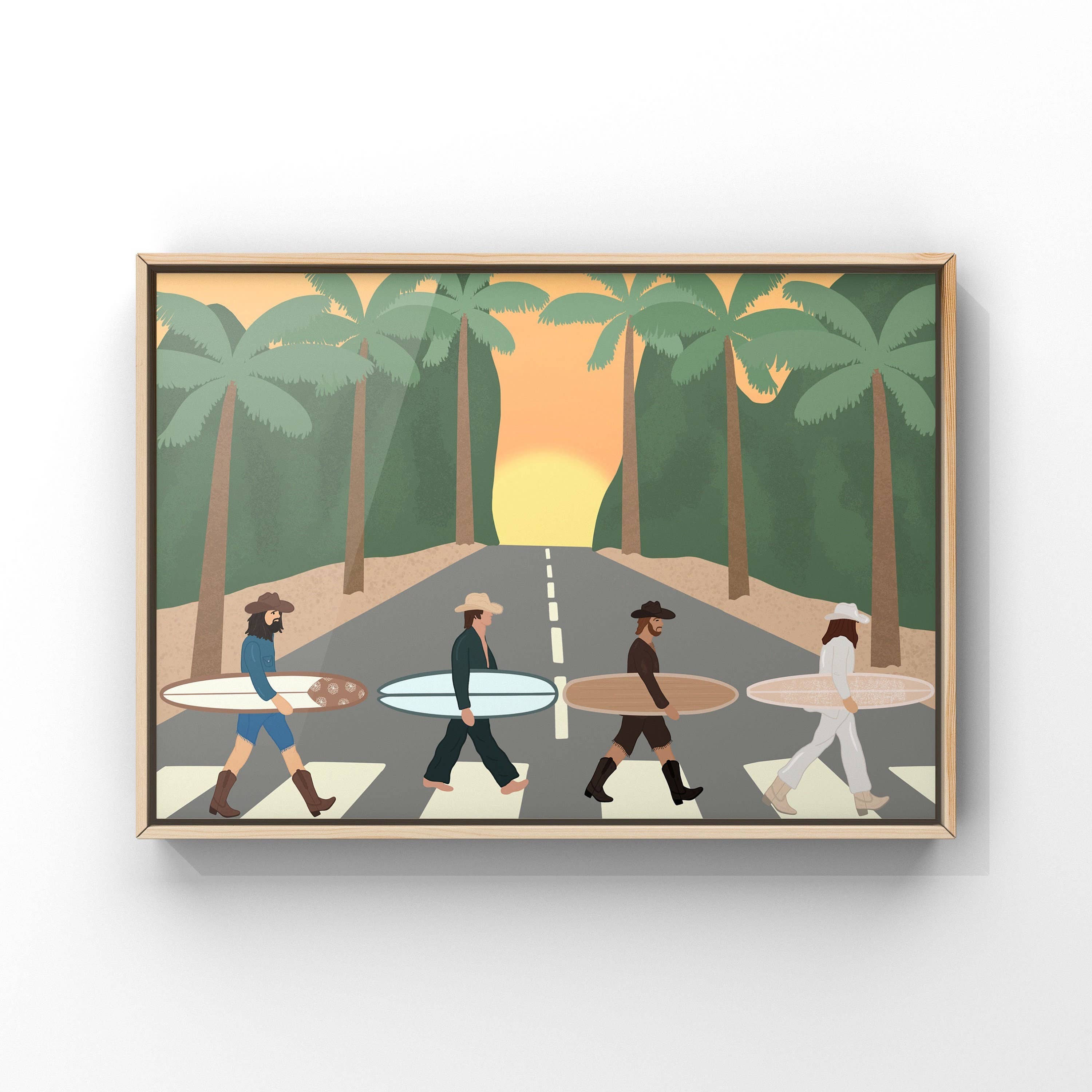 Surf Cowboy - The Beatles Art Print | Surf Art | Abbey Road | Surf Wall Ar