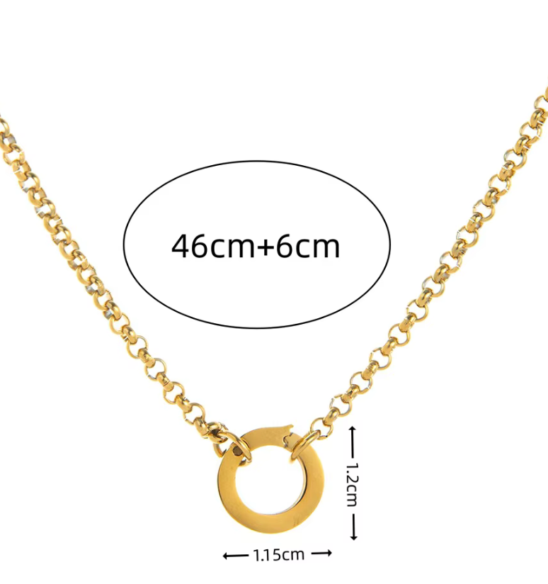 HoopLa - Full Circle Charm Collector Amulet Necklaces 18K PVD Gold