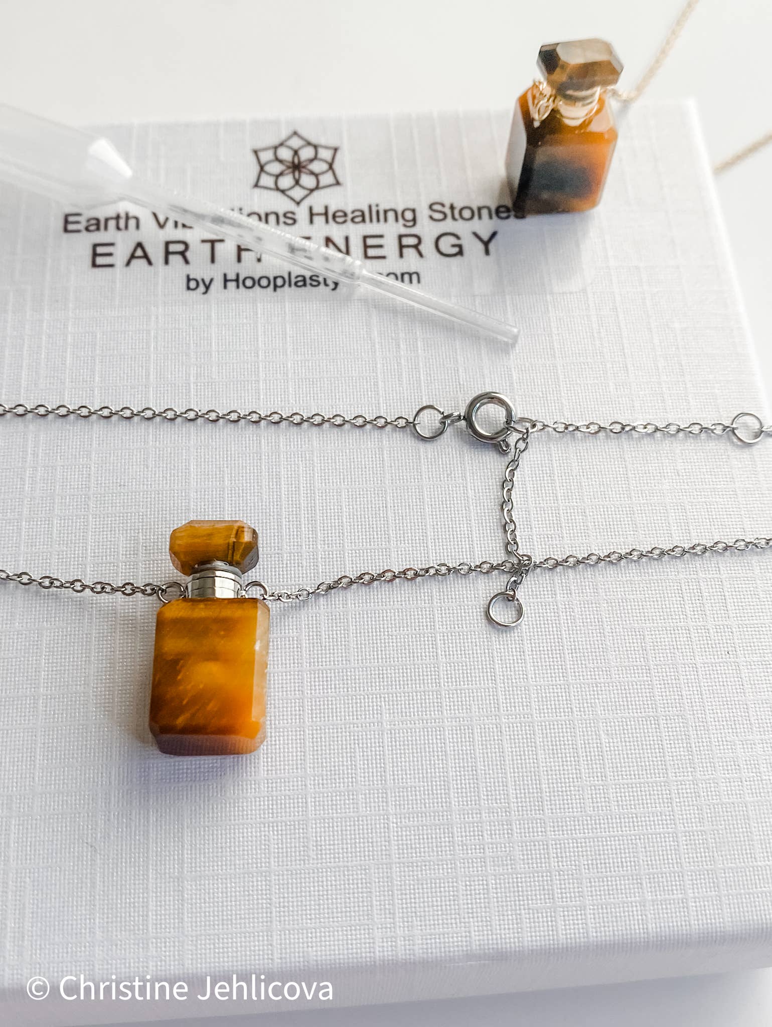 HoopLa - Gemstone Mini Perfume Bottle Crystal Necklace