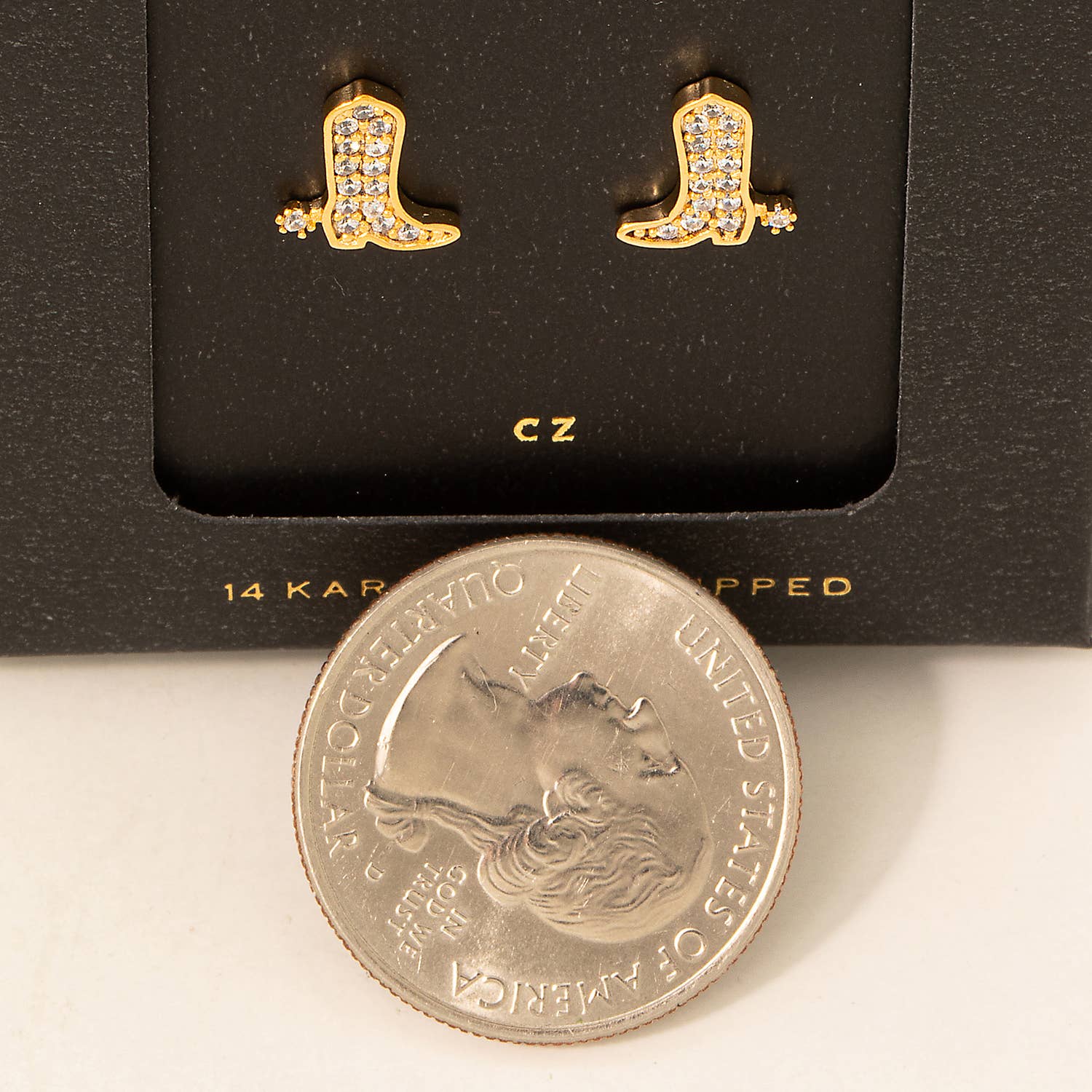 Fame Accessories - Secret Box Gold Dipped Studded Western Cowboy Boot Stud