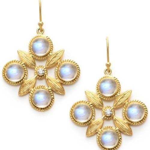 Dipped Shop - Retro Geometric Sparkling Cubic Zirconia Drop Earrings