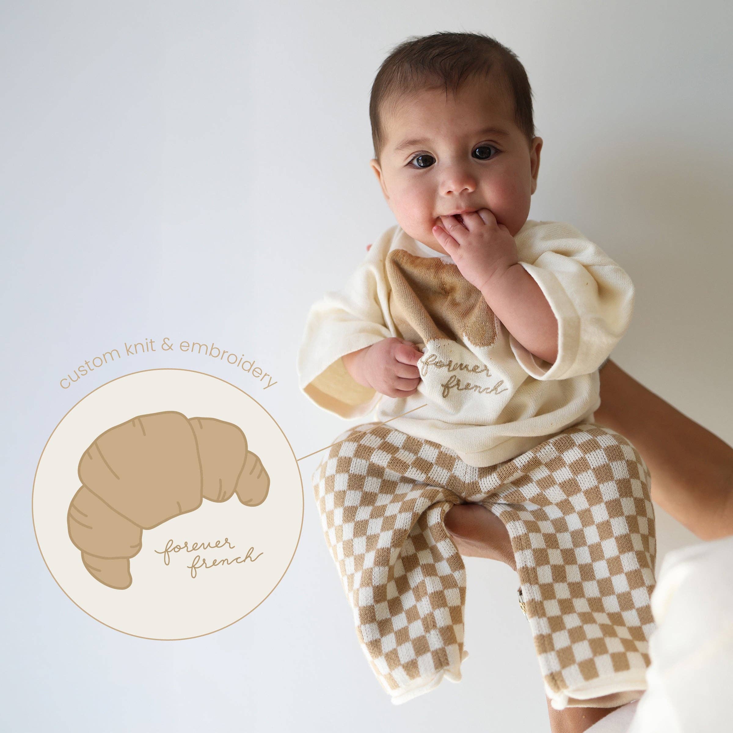 Forever French Baby - Knit Pant Set | Croissants
