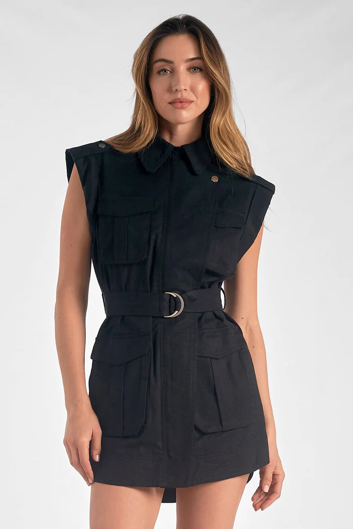 Belted Utility Dress