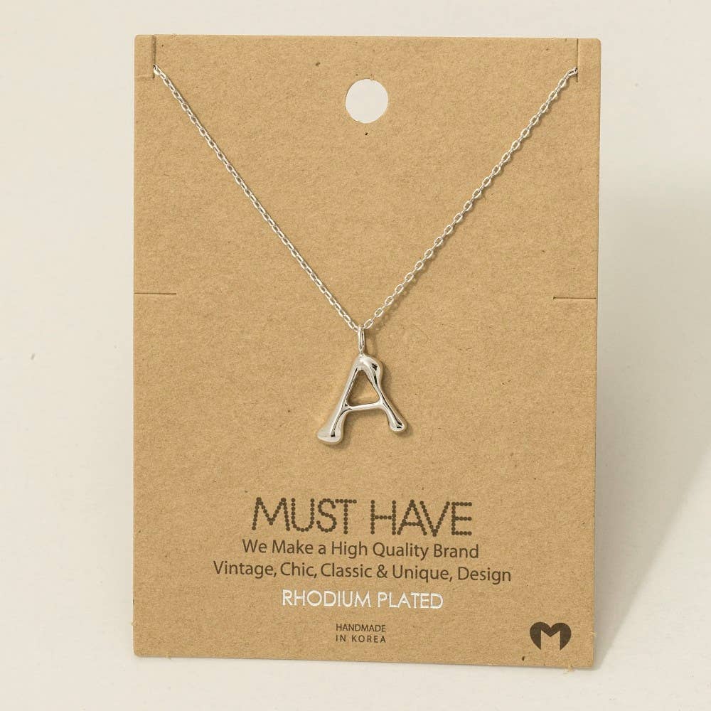 Fame Accessories - Gold Dipped Bubble Letter Pendant Necklace