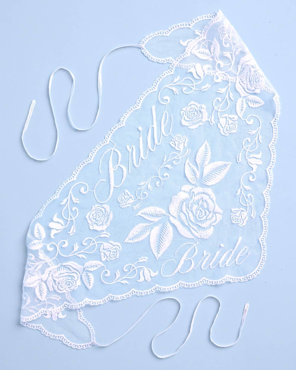 xo, Fetti - Bride Lace Headscarf | white embroidered bridal bachelorette