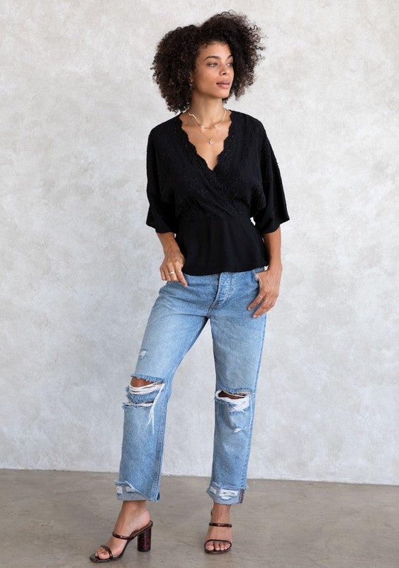 Eyelet Wing Top