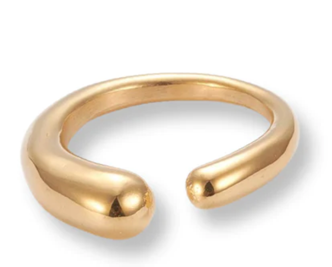 HoopLa - Modern Open Ring- Open Gold Steel PVD long lasting