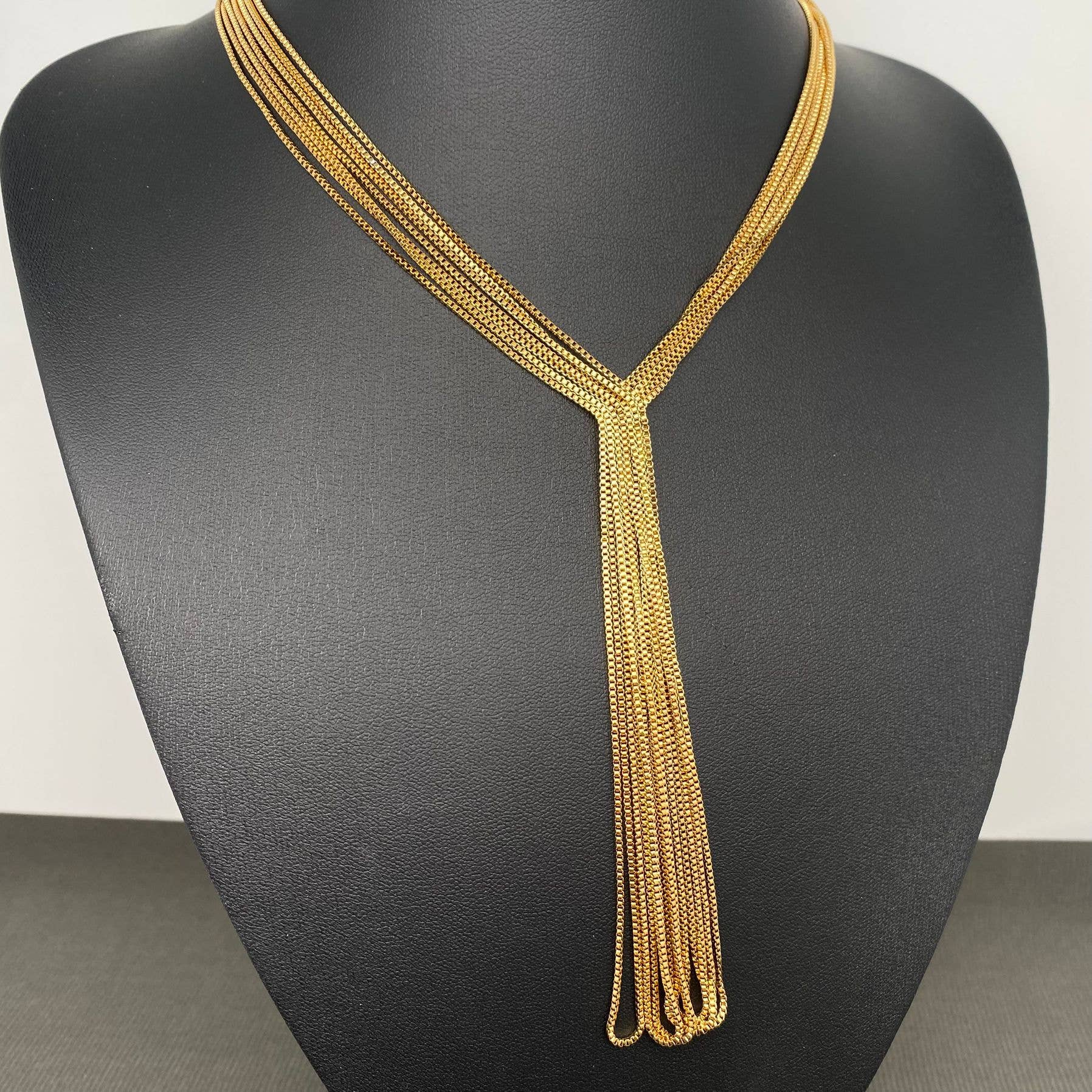 Mio Queena - Multi Box Chain 18K Gold Plated S.Steel Necklace - FGS