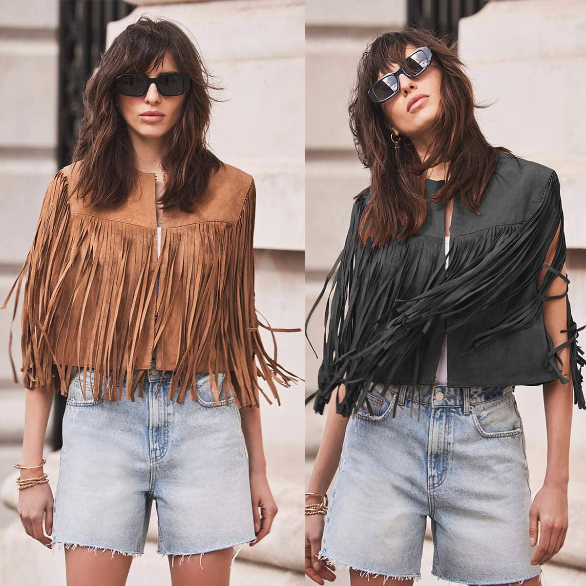 Faux Deerskin velvet solid color short vest