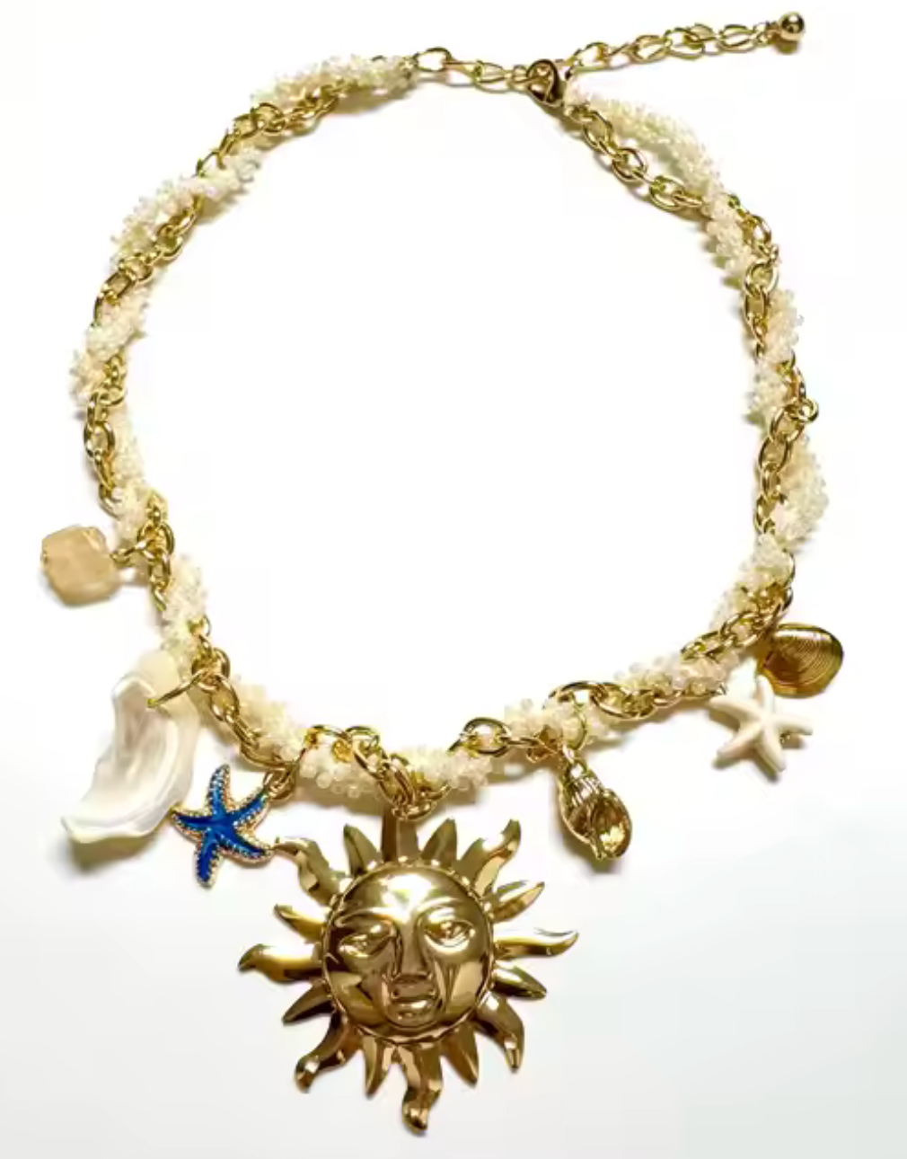 HoopLa - SEA Side- Pearls and Lace- Sunny Necklace