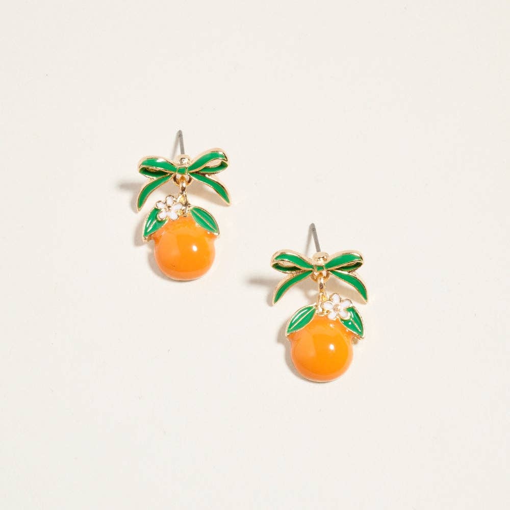 Designature New York - Summer Tropical Fruit Ribbon Bow Post Earrings