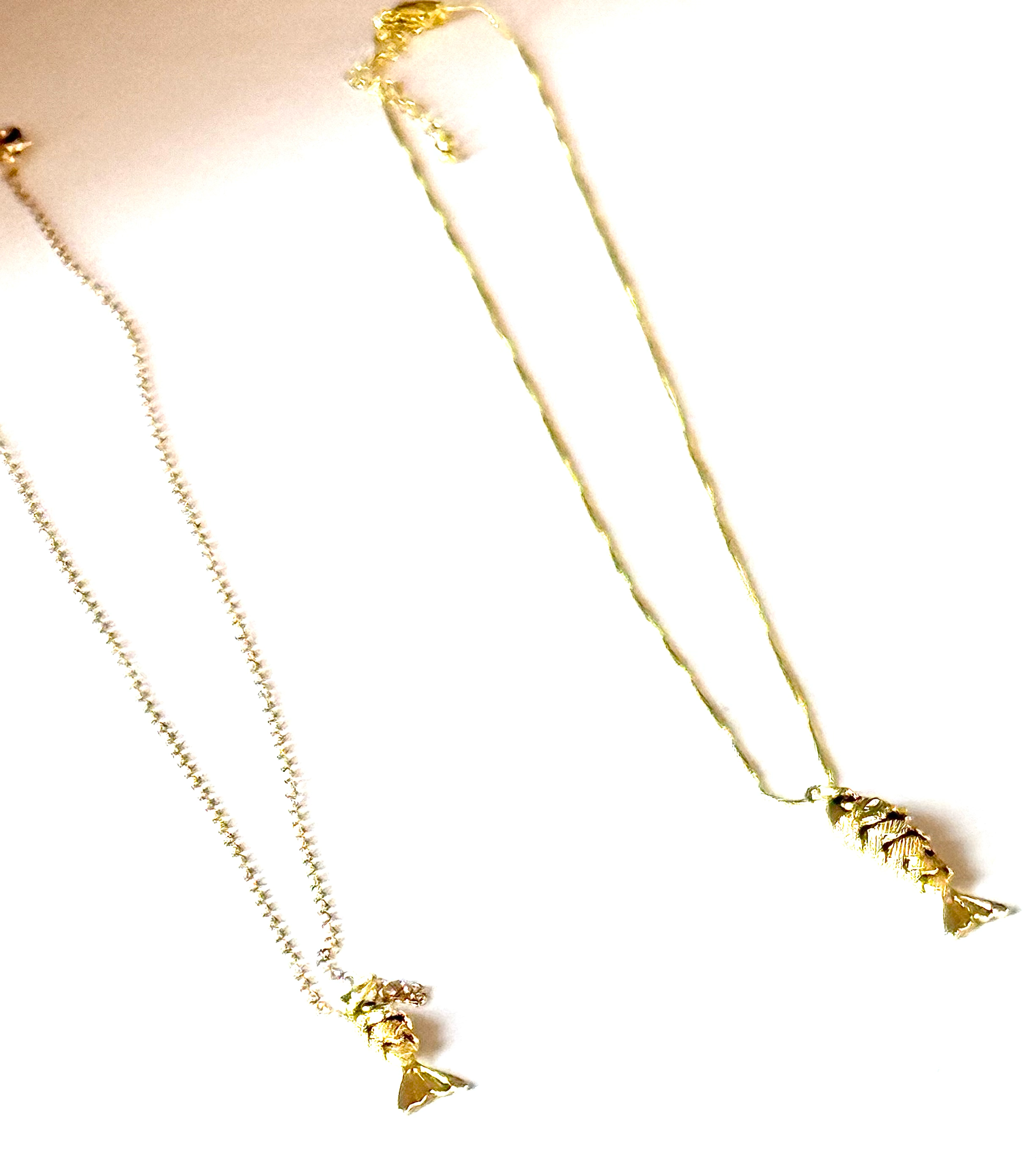 HoopLa - Lure- 14K Gold Steel Articulated Portuguese Fish Necklace