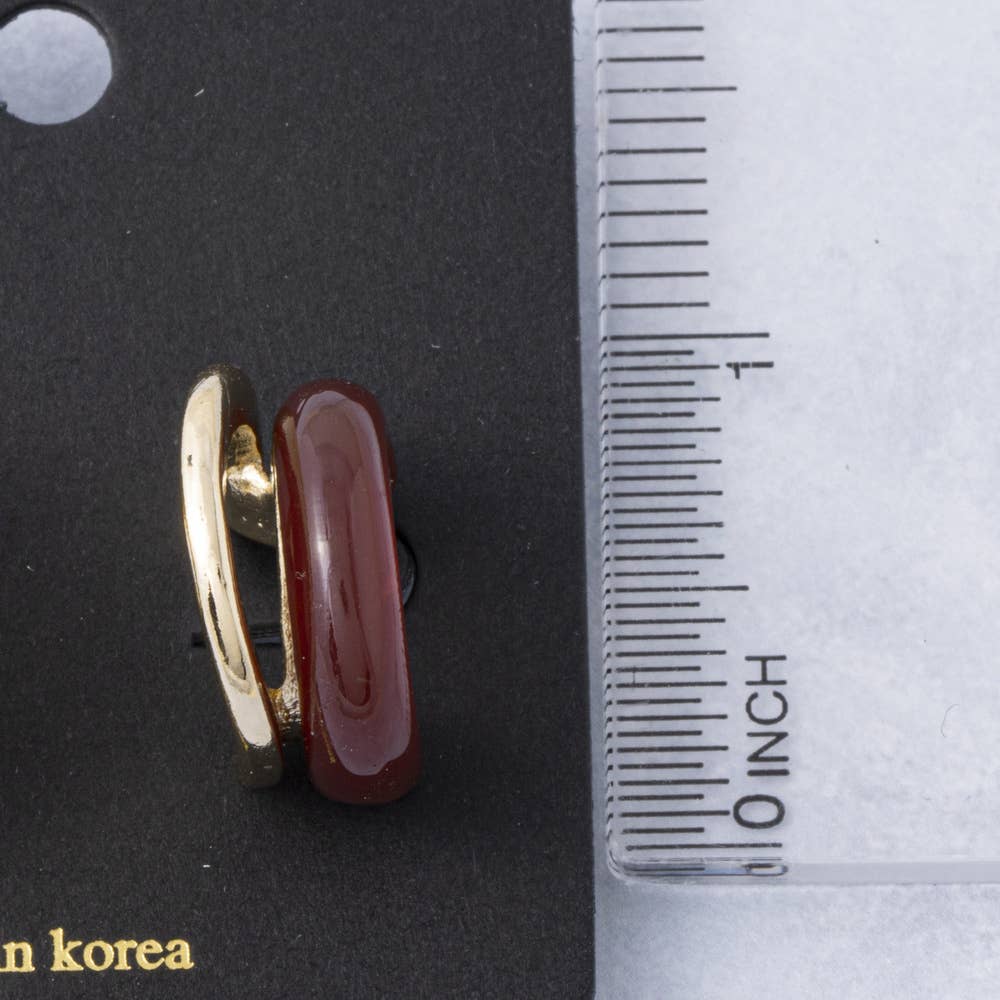 Fame Accessories - Glossy Double Arc Open Hoop Earrings