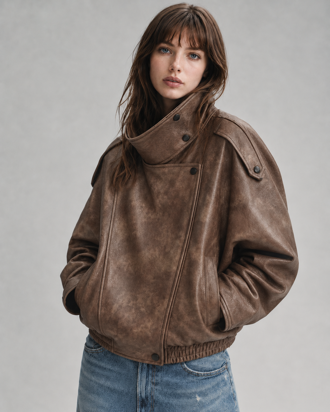 J LINE | LUZINA - OVERSIZED LEATHER BIKER JACKET