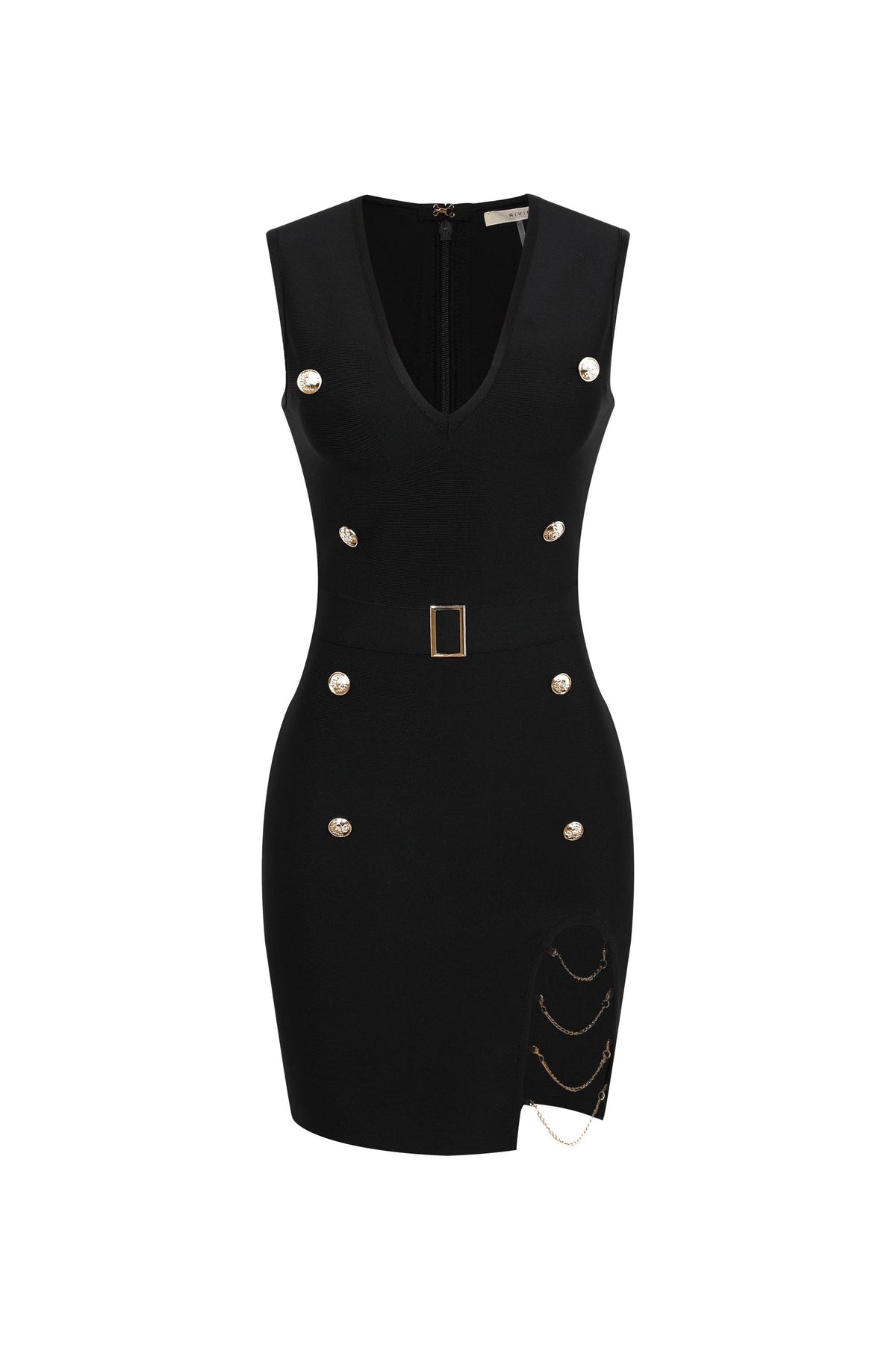 RIVIR - Empire Belted Bandage Mini Dress