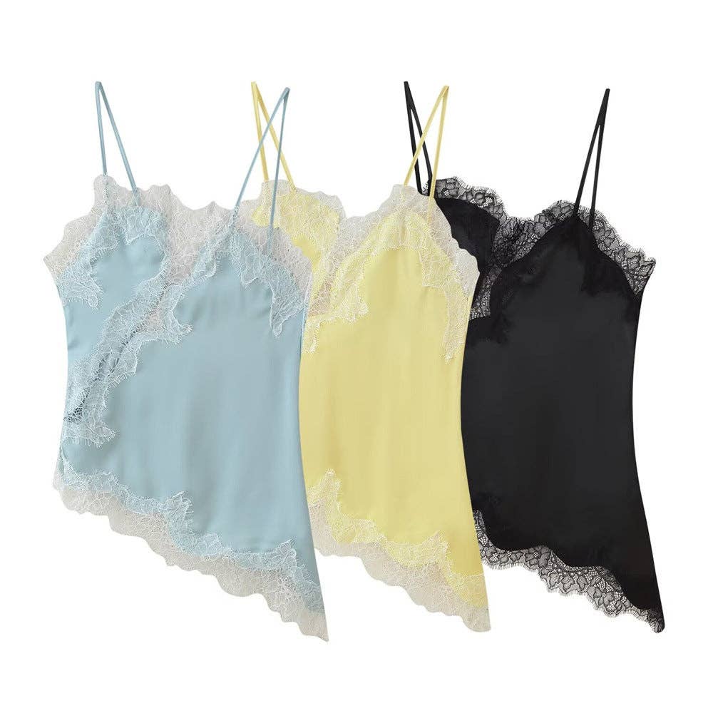 alberalkirk - Lace Trim Camisole Top Women Multiple Colors N5A411