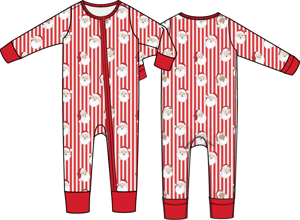 Angel Dear - Vintage Santa Stripe - Convertible Romper