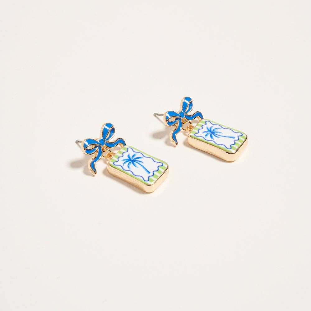 Designature New York - Mediterranean Coastal Beach Themed Enamel Earrings