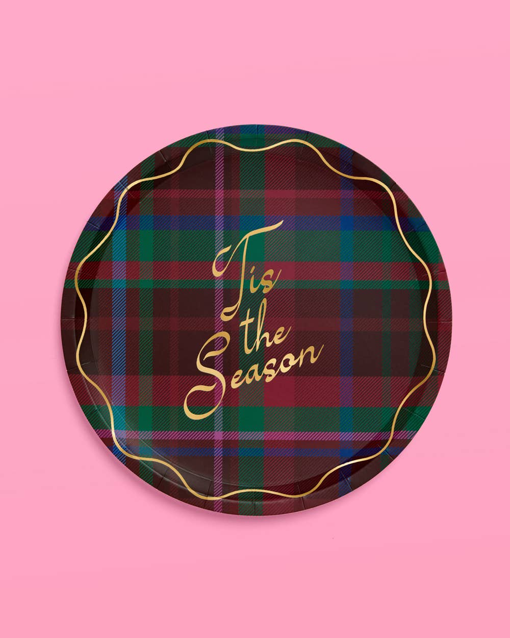 xo, Fetti - Tis the Season Plate Set - 32 paper plates, 2 sizes Christmas Xmas Holiday Tablescape