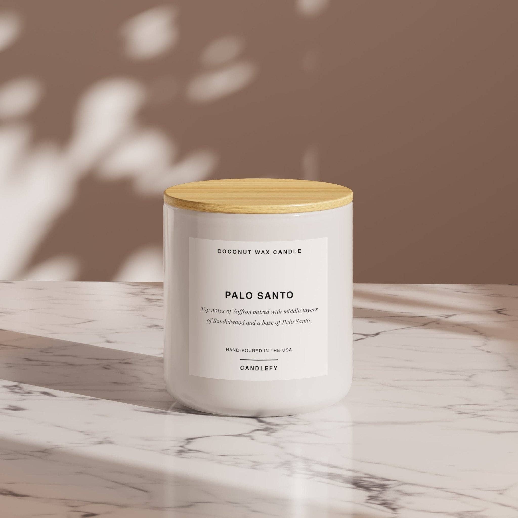 Candlefy - Palo Santo Scented Candle, Made With Natural Coconut Wax