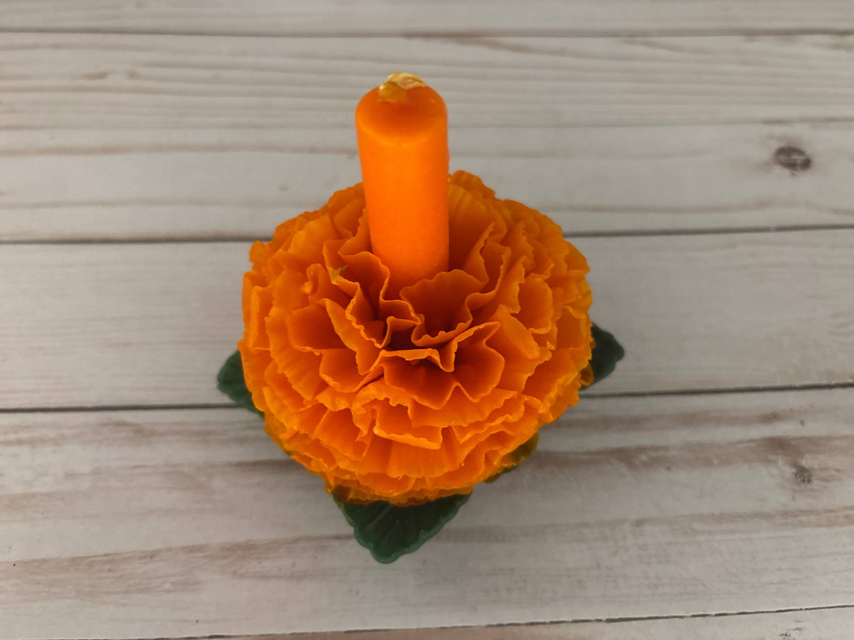 Orange Cempasuchil Oaxaca Marigold Day of the Dead Candle