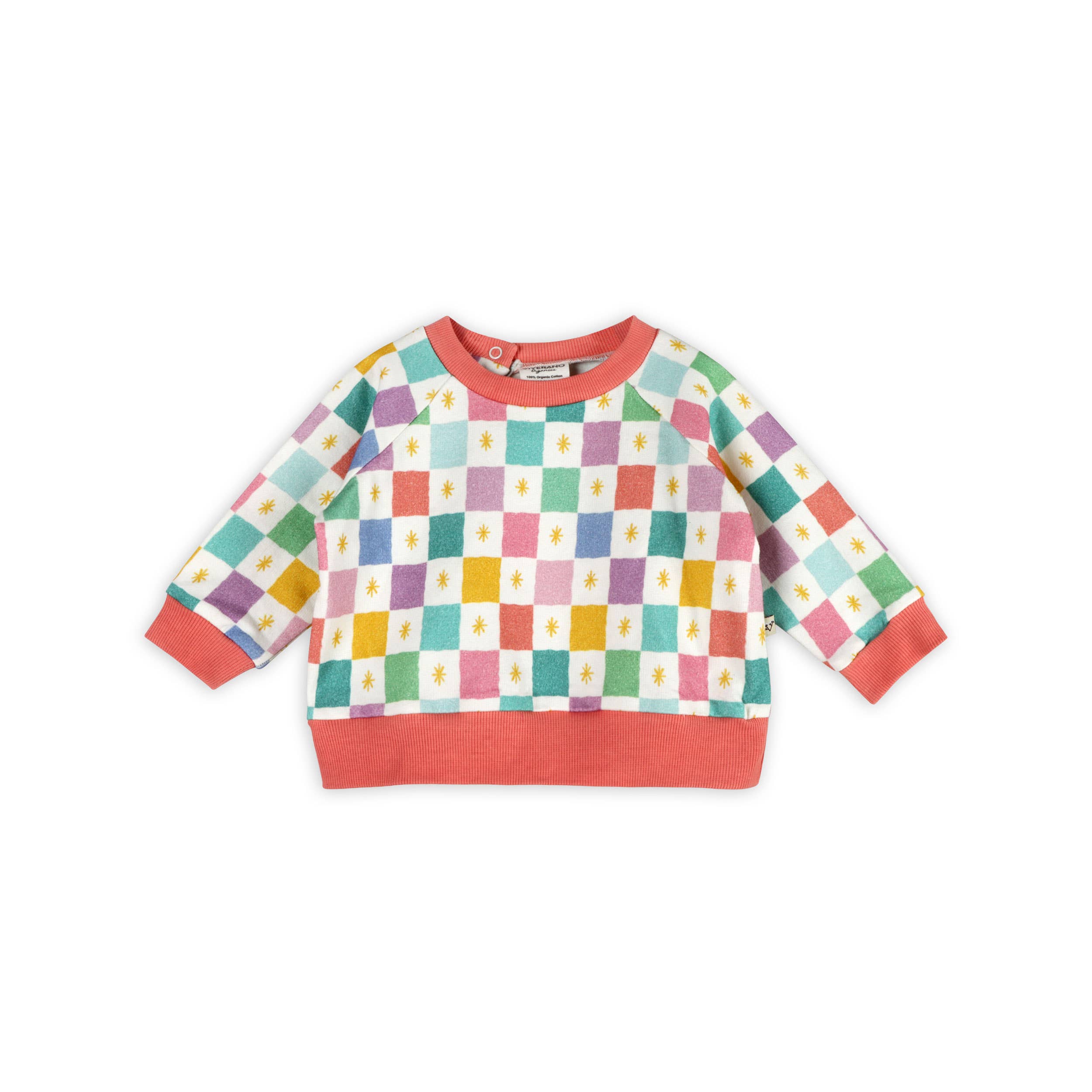Viverano Organics - Colorful Checks Baby Sweatshirt & Jogger (Organic Fleece)