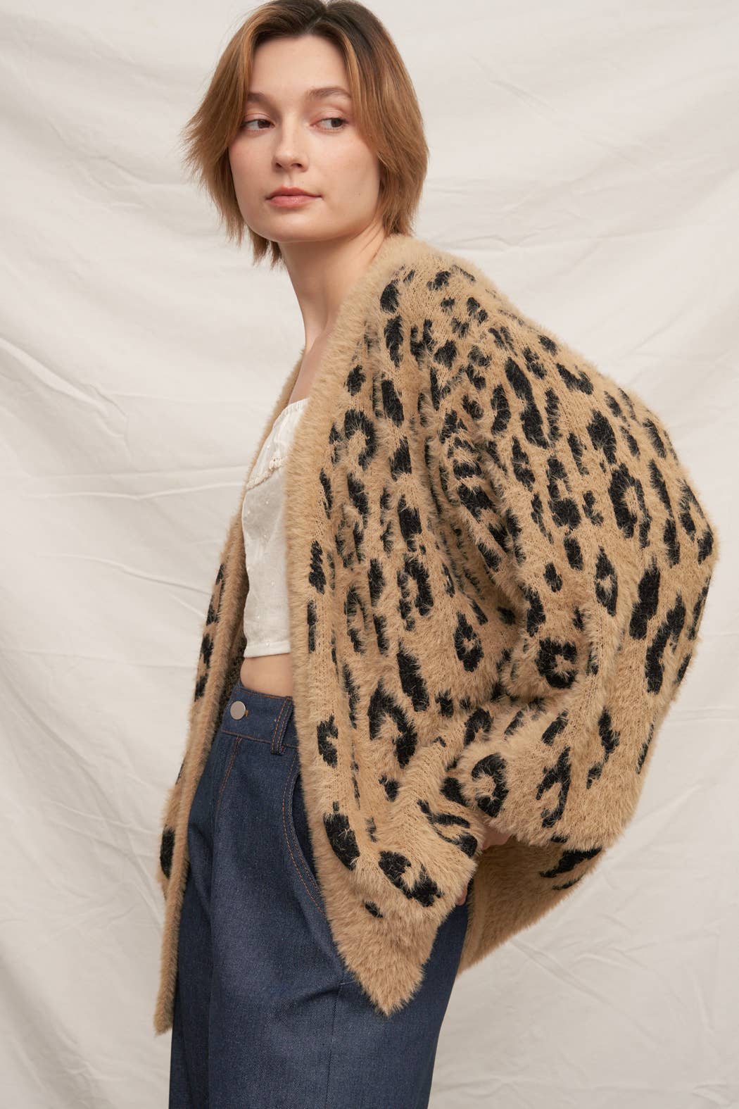 En Crème - Soft Leopard Sweater Cardigan