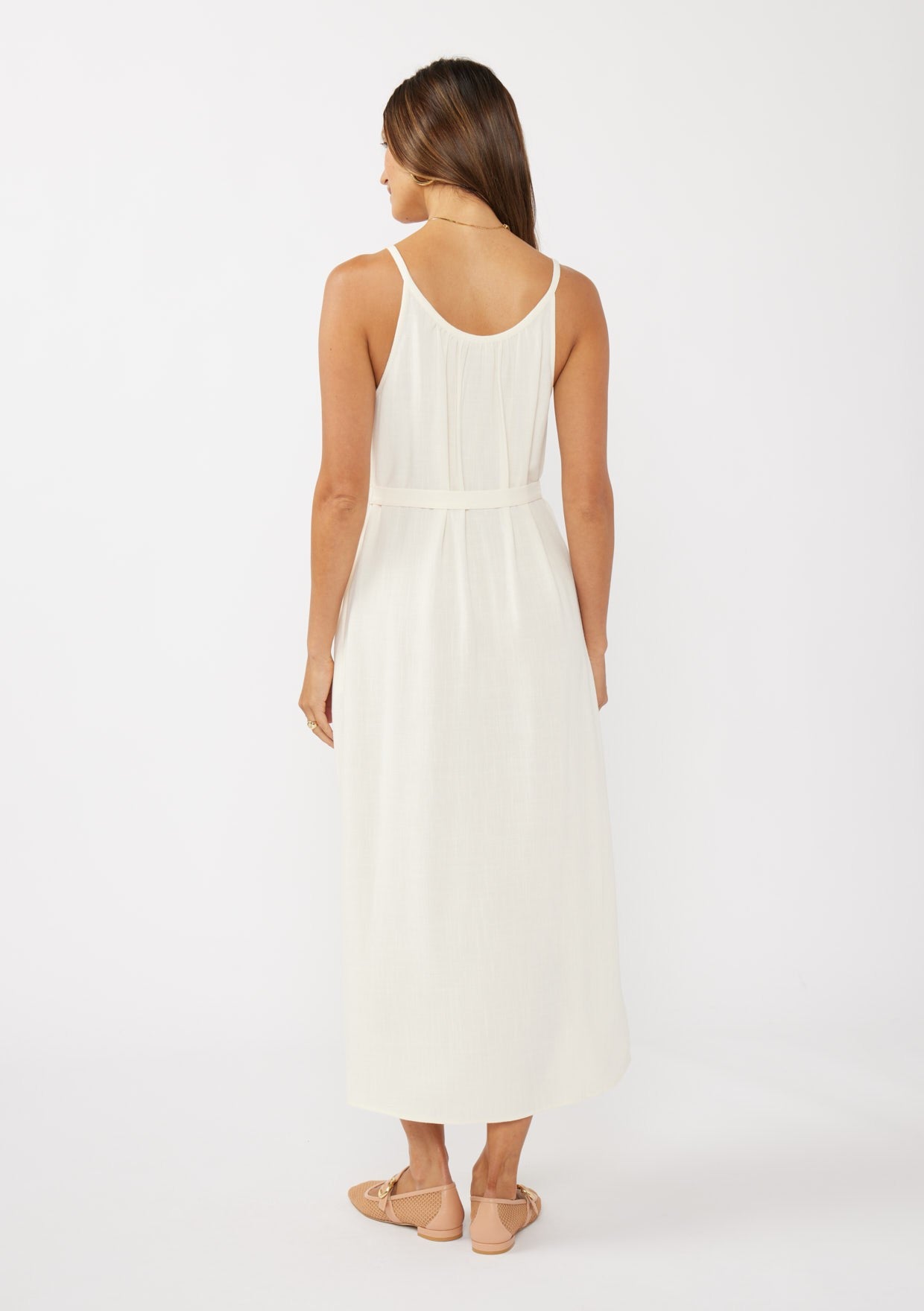Scoop Neck Button-Down Maxi