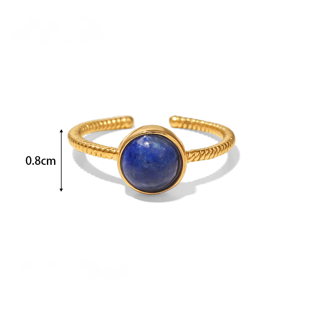 Mio Queena - 18K Gold-plated Stainless Steel Inlaid Stone Rings - FGS/CS