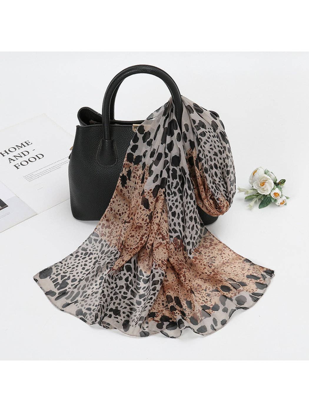 Funkyrelยฎ Atzbranding Limited - Scarvii - Leopard Fade Print Spring Summer Scarf