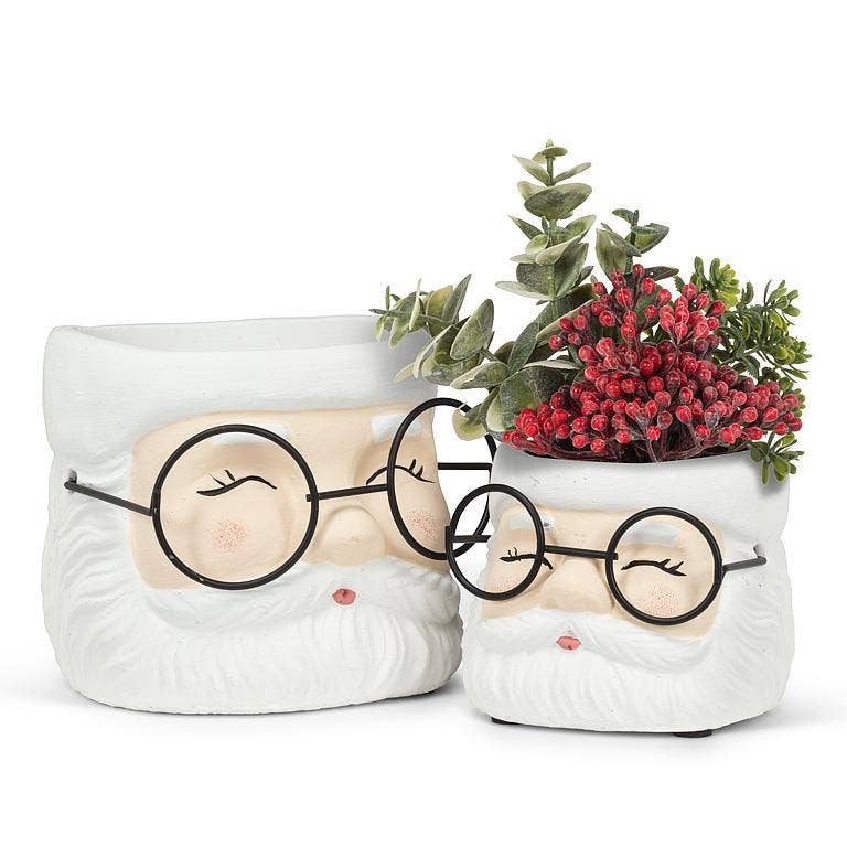 Abbott - Large Santa Planter with Glasses