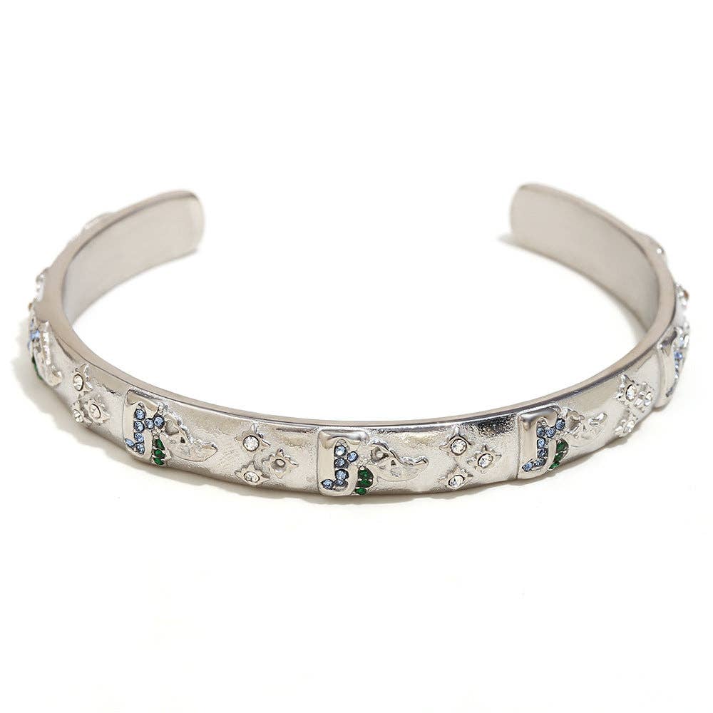 Surprise Tarot Style 18K Gold Plated S.Steel Cuff Bangle