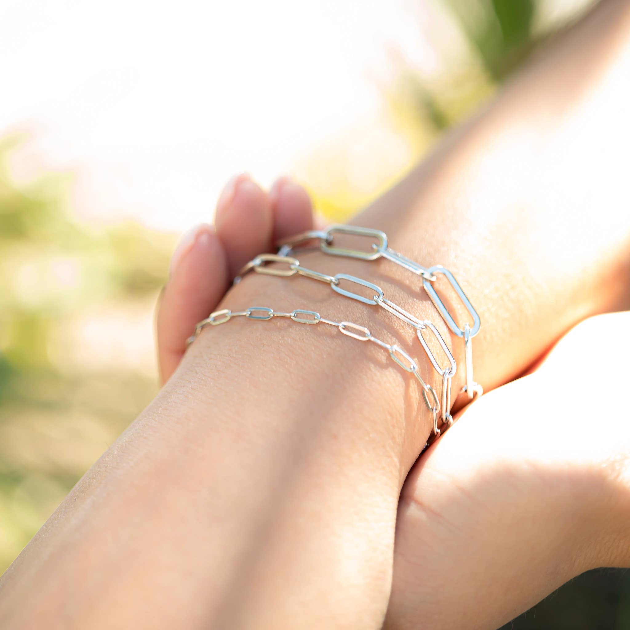 WJW - Gold Stainless Steel Paperclip Chain Bracelet + Extension