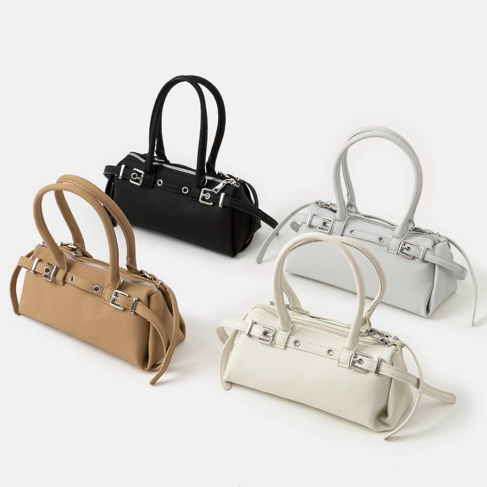 Leather Belt Decor Hand Bag
