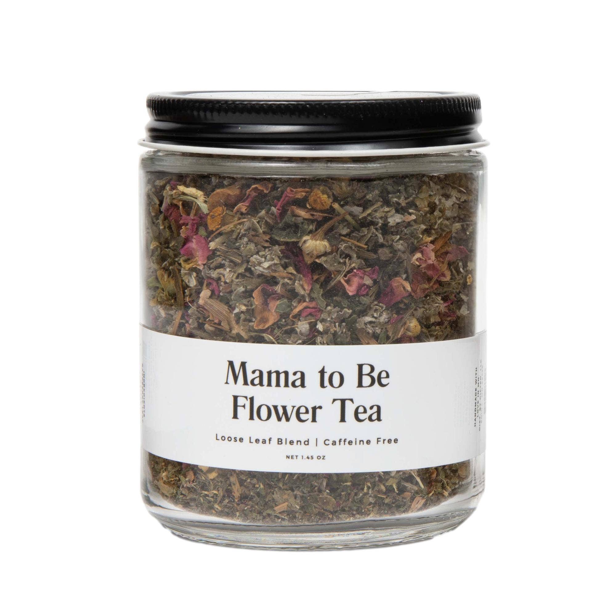Giften Market - Mama To Be Flower Tea - Loose Leaf Tea in Glass Jar - 1.45oz