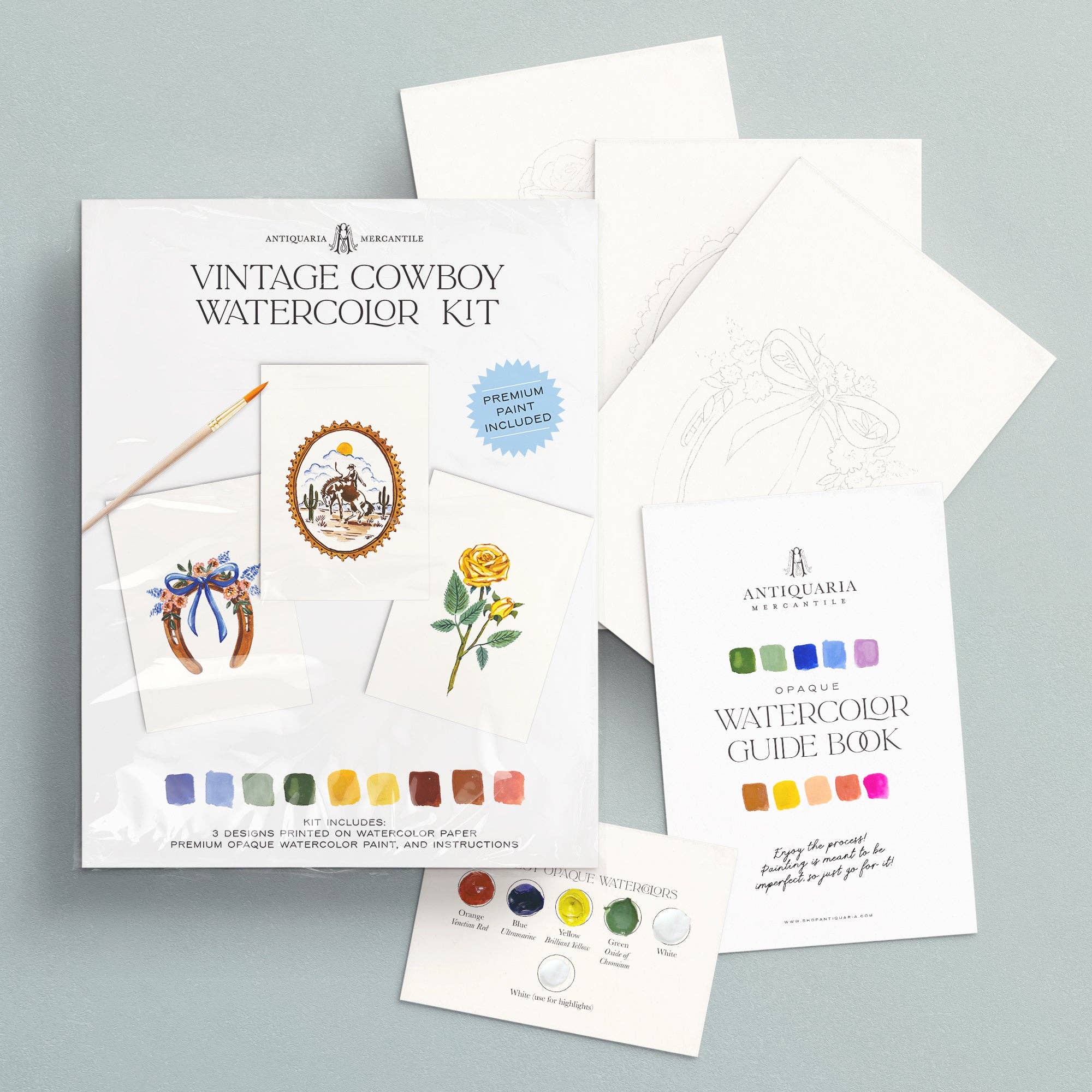 Antiquaria - Watercolor Painting Kit: Vintage Cowboy