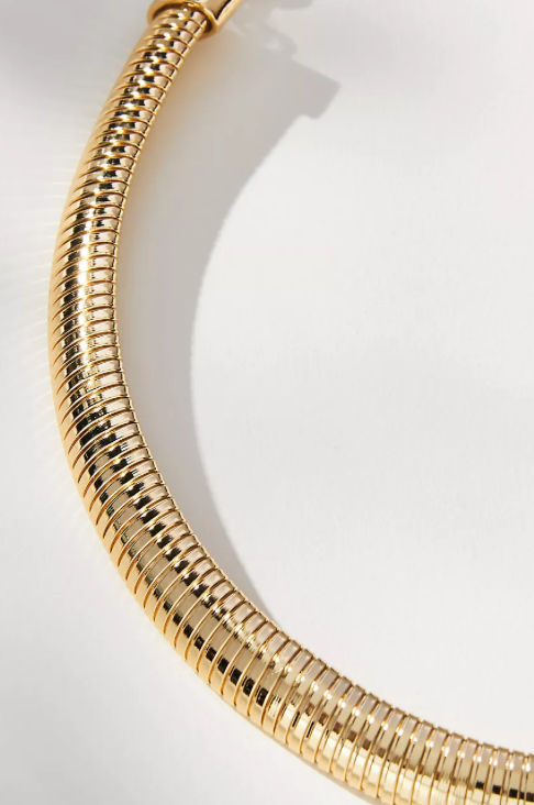 HoopLa - Tobogas, Cobra Omega Collar Necklace- Steel