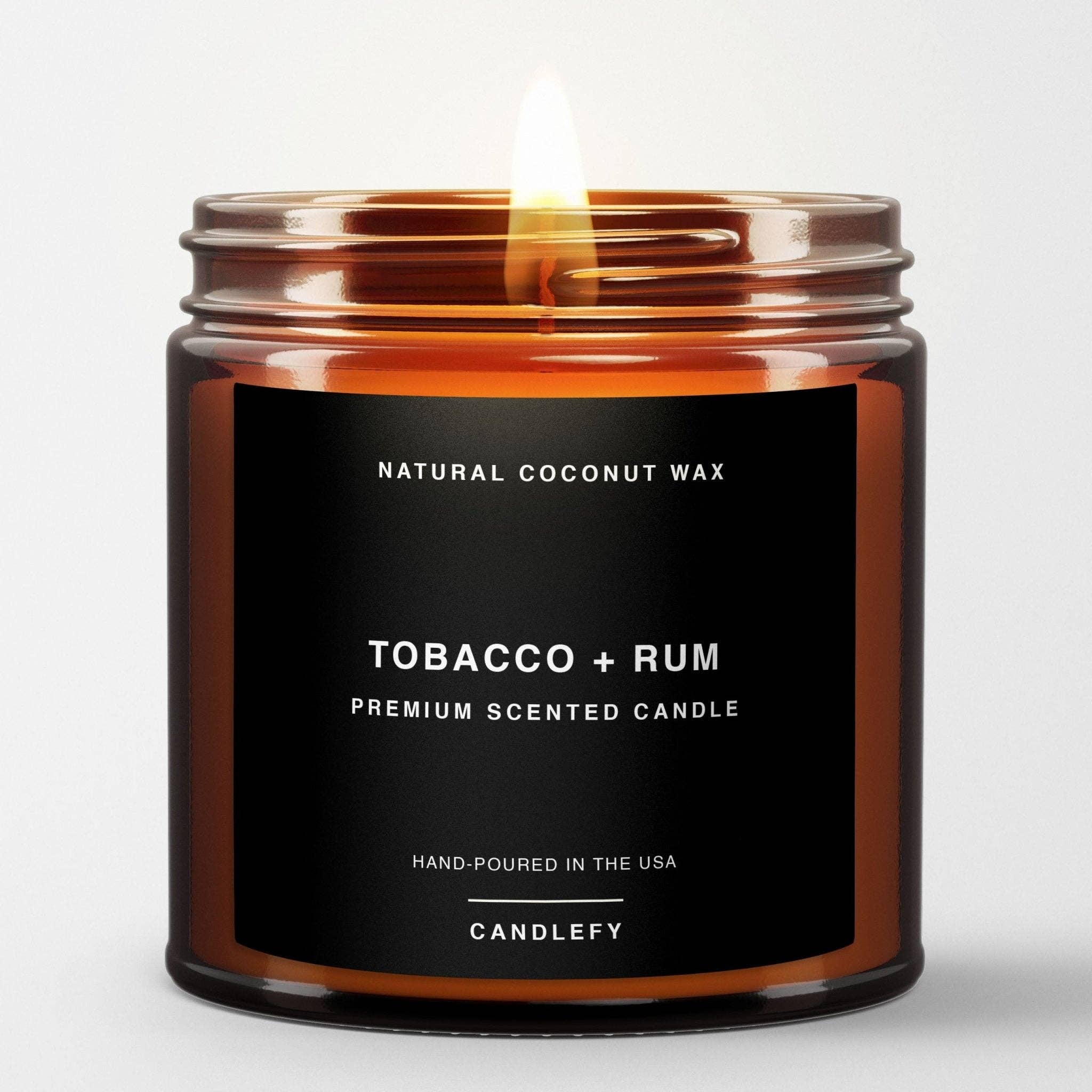Candlefy - Tobacco + Rum: Scented Candle Made With Natural Wax