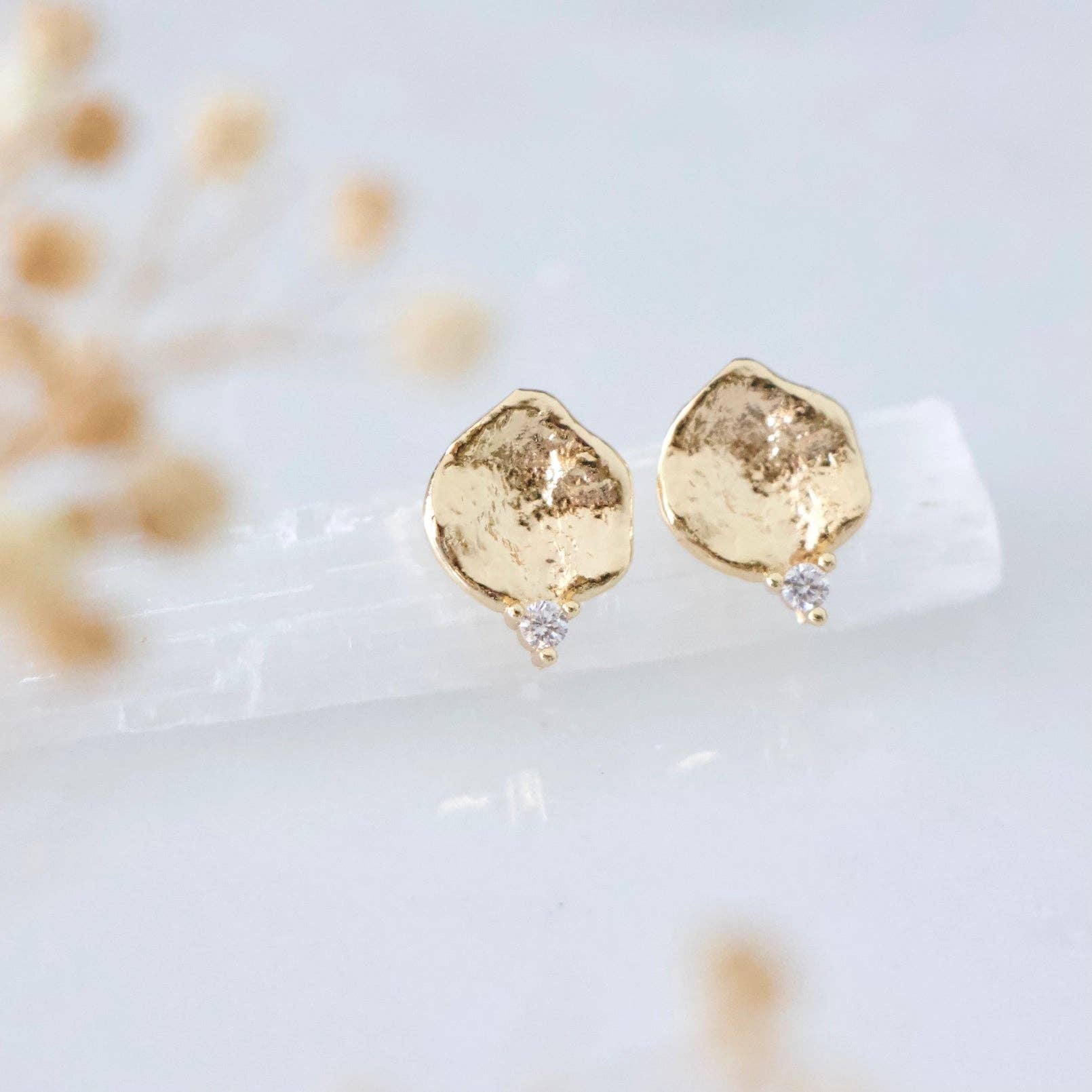 Mesa Blue - CZ Round Stud Earrings
