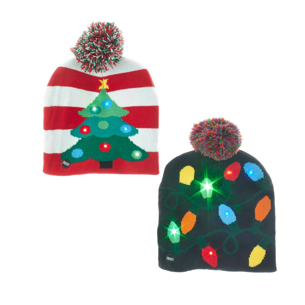 Kurt S. Adler, Inc. - B/O KNIT HAT W/LED XMAS PATTRN