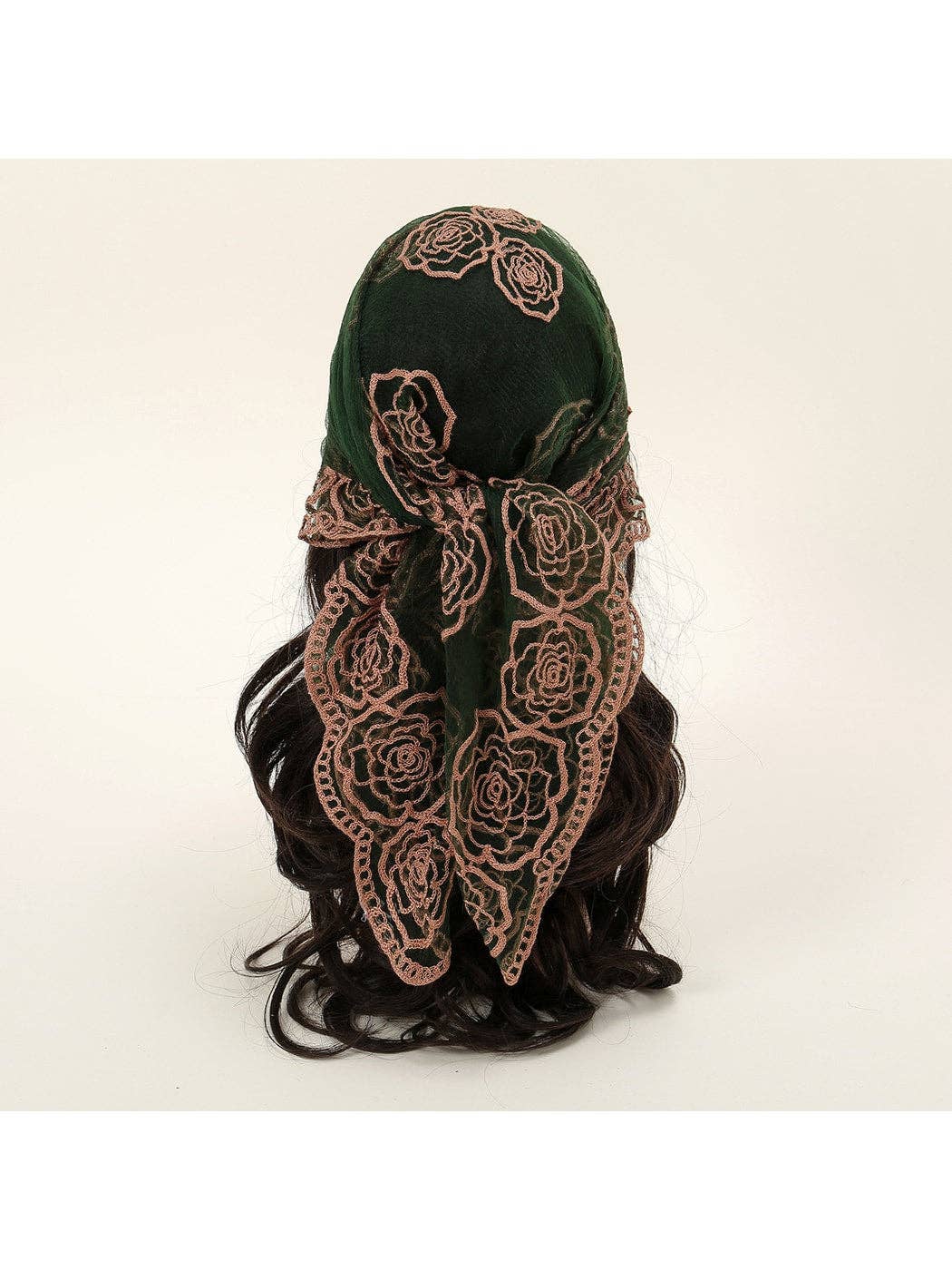 Funkyrel® Atzbranding Limited - Scarvii - Rose Embroidered Lace Detail Square Scarf