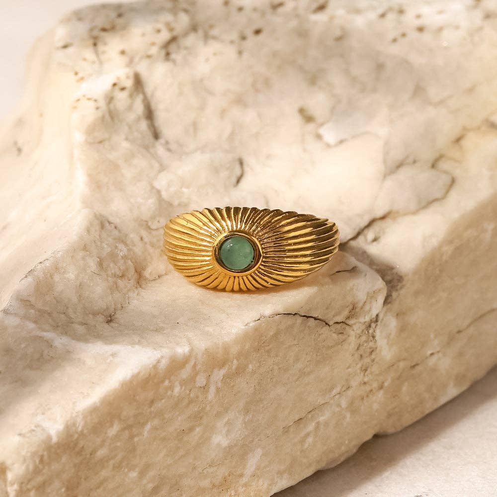 Dipped Shop - Punk Green Gemstone Ring