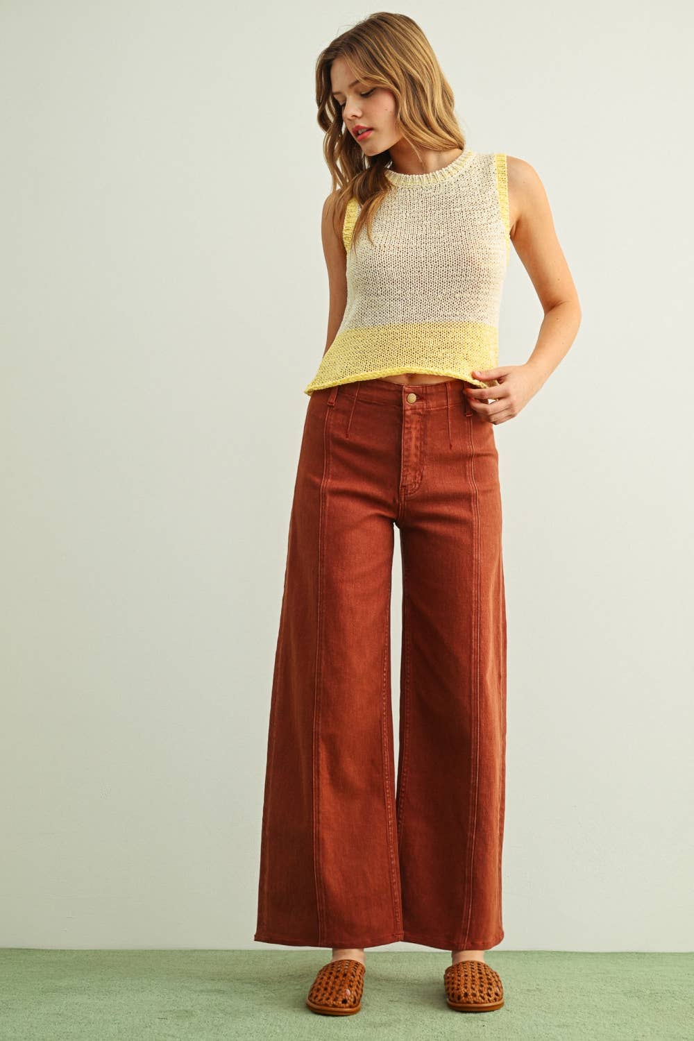 MIOU MUSE - P6982 WASHED COLOR STRETCH PANTS