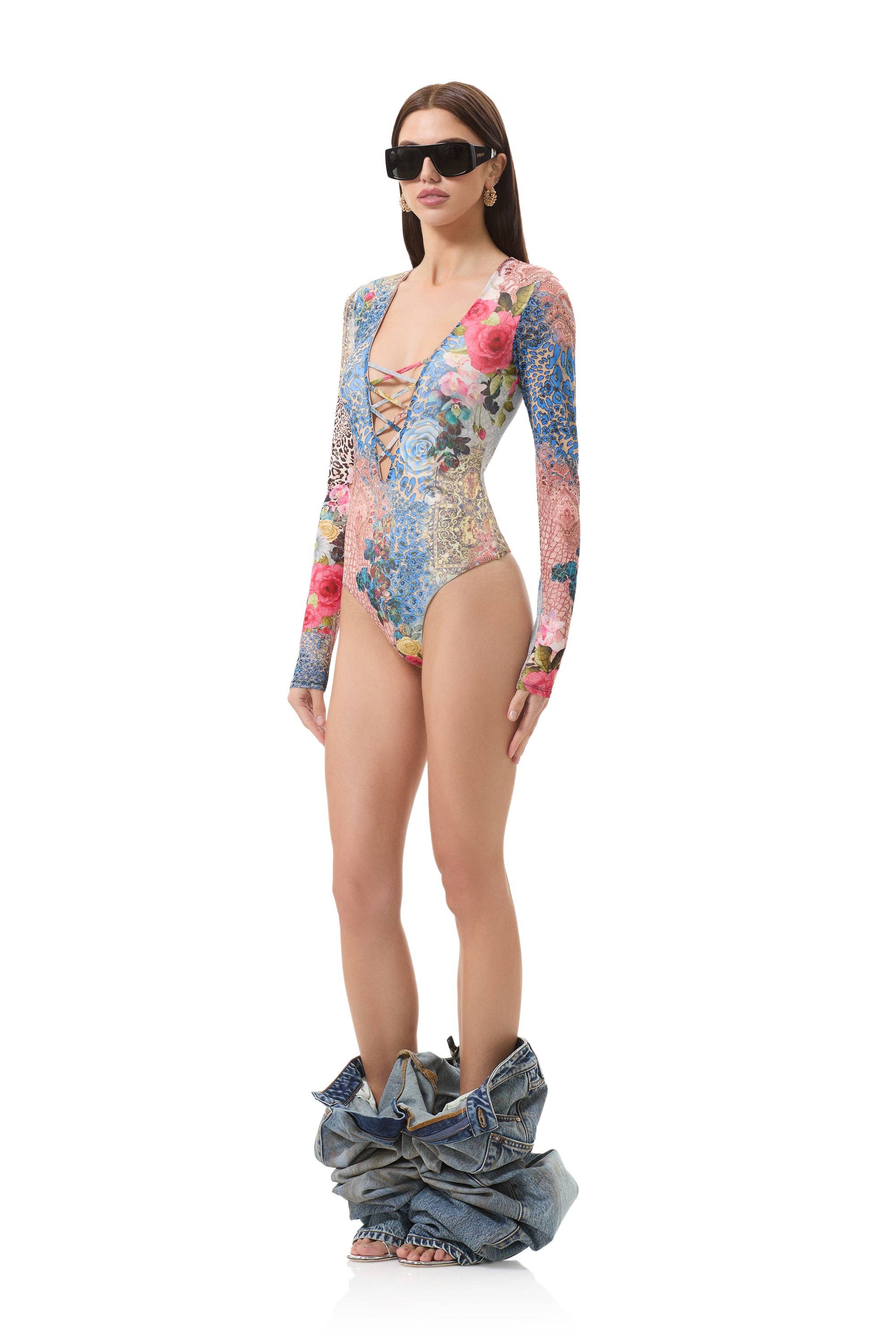 AFRM - Eaton Bodysuit - Iris Patchwork