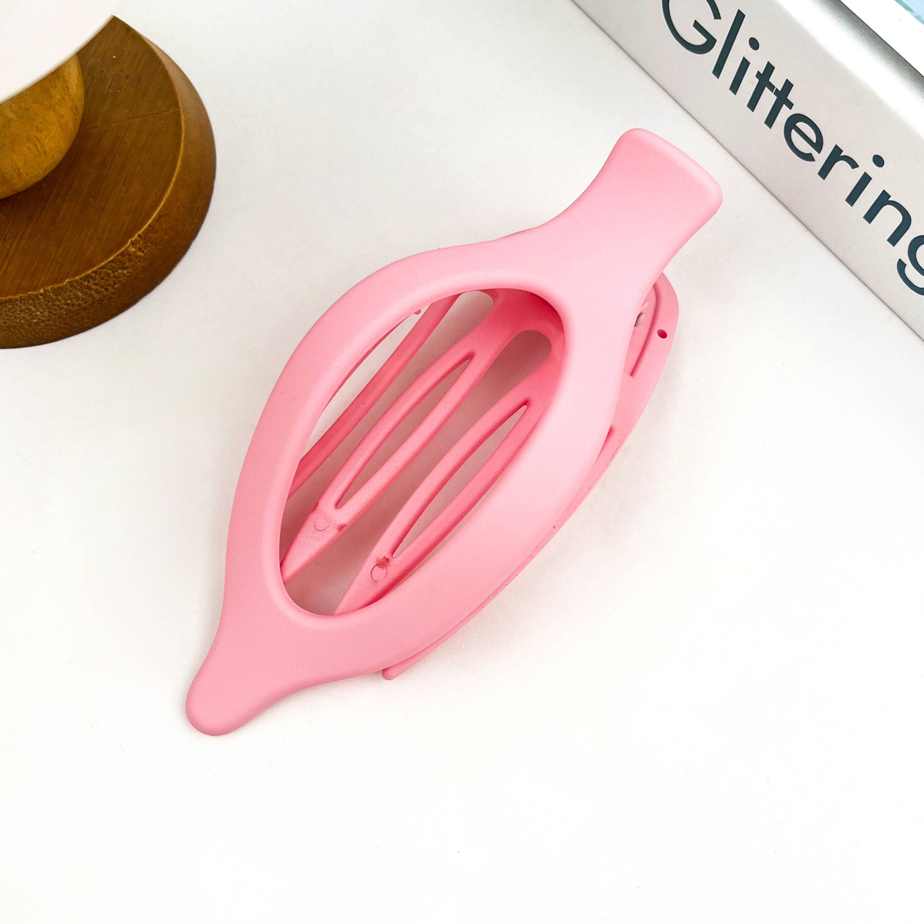 SoapElenGlen - Simple Solid Color Hair Barrette, Flat Oval Hair Clip