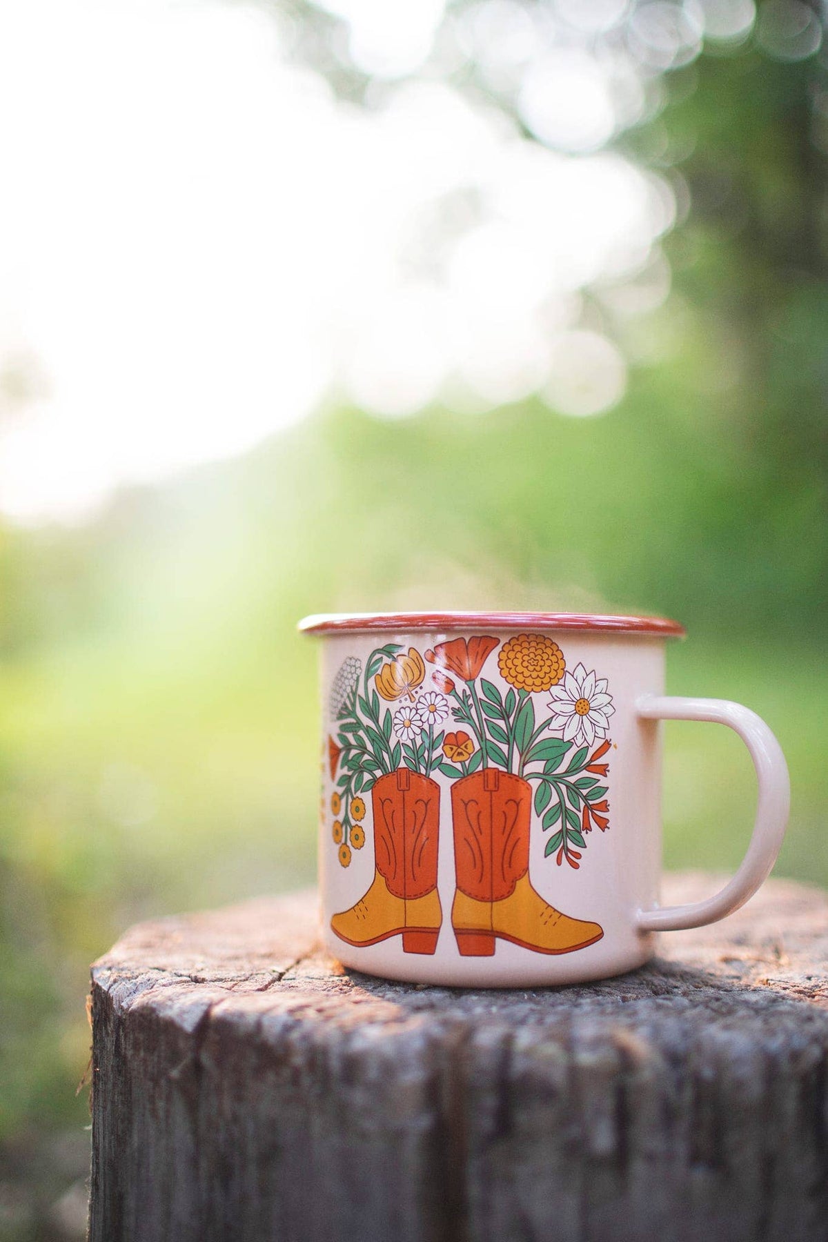 Trek Light - Enamel Coffee & Camp Mug | Western Bloom | 16oz