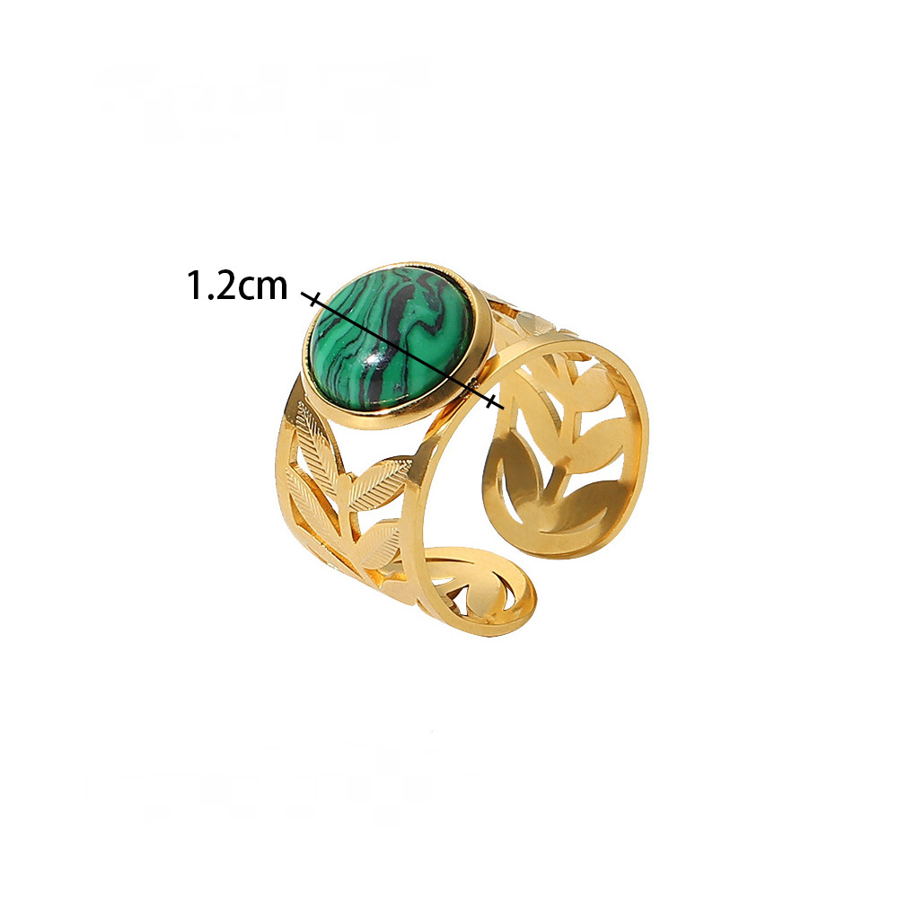 Mio Queena - 18K Gold-plated Stainless Steel Inlaid Stone Rings - FGS/CS
